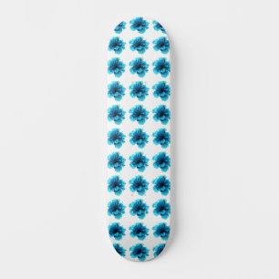 Skateboard Blue Floral