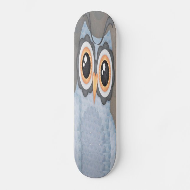 Skateboard Blue Gray Owl (Anverso)
