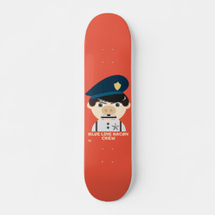 Skateboard "BLUE LINE BACON CREW" policía divertida