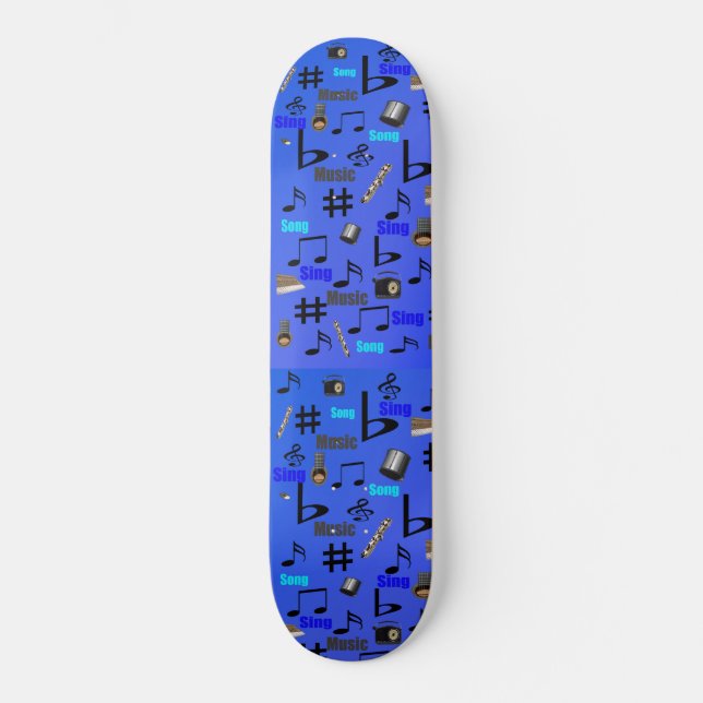 Skateboard Blue Musical Instruments , (Anverso)