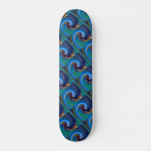 Skateboard Blue N Green Abstract Pizarra De Patinaje De Pacoc
