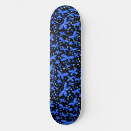 Skateboard Blue Night Butterflies