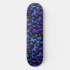 Skateboard Blue Night Butterflies
