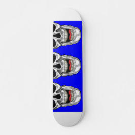 Skateboard Blue Pop Art Ríe Skulls