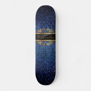Skateboard Blue Purpurina Sequin Disco Glitz Comp