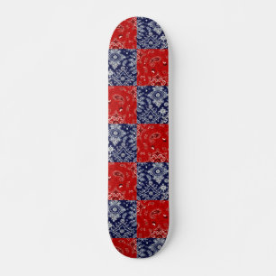 Skateboard Blue & Red Bandana