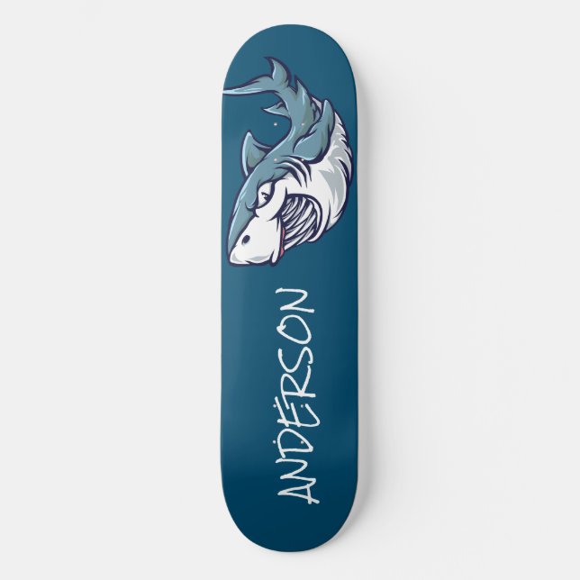 skateboard Blue Shark personalizado (Anverso)