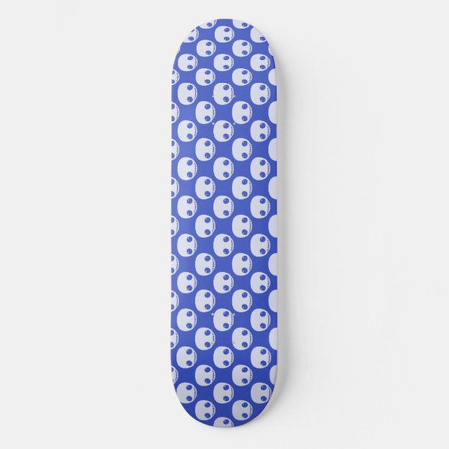 Skateboard Blue Skatedeck con los Skulls blancos (Anverso)