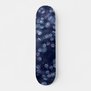Skateboard Blue Sparkle Bokeh Lights