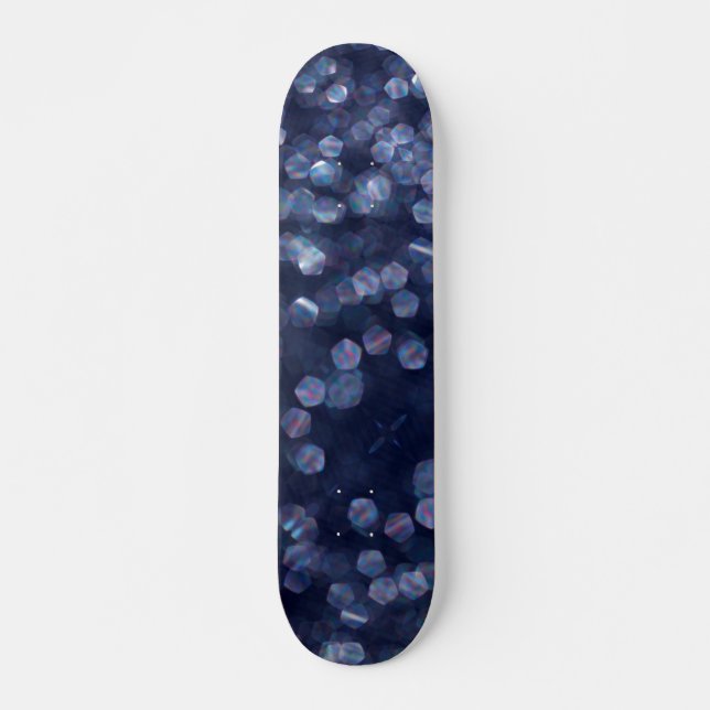 Skateboard Blue Sparkle Bokeh Lights (Anverso )