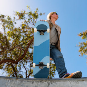 Skateboard Blue Sun and Wave Half Pipe