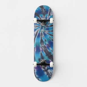 Skateboard Blue Swirl Tie Dye