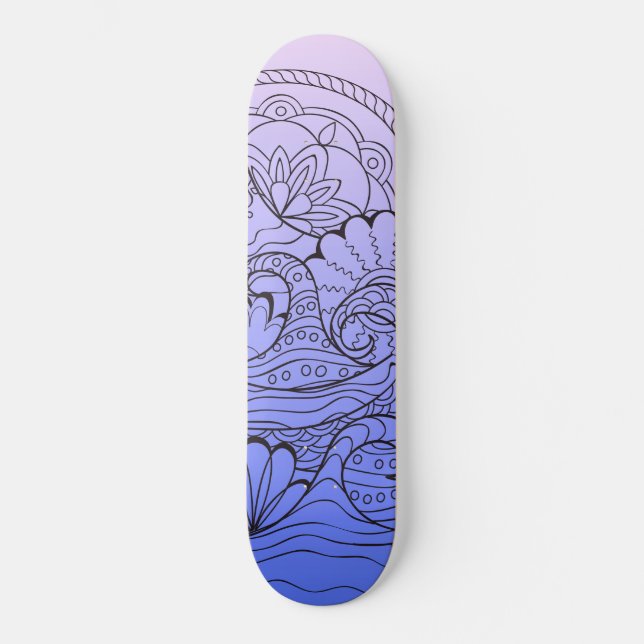 Skateboard blue waves (Anverso)