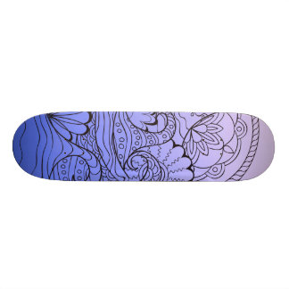 Skateboard blue waves