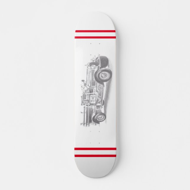 Skateboard boceto de lápiz de camión de bomberos antiguo dibu (Anverso )