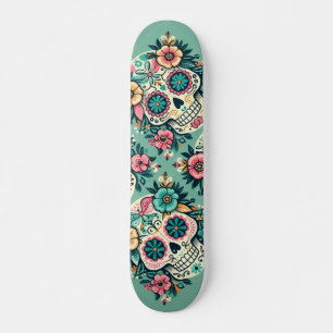 Skateboard Boho Calaveras de Azúcar