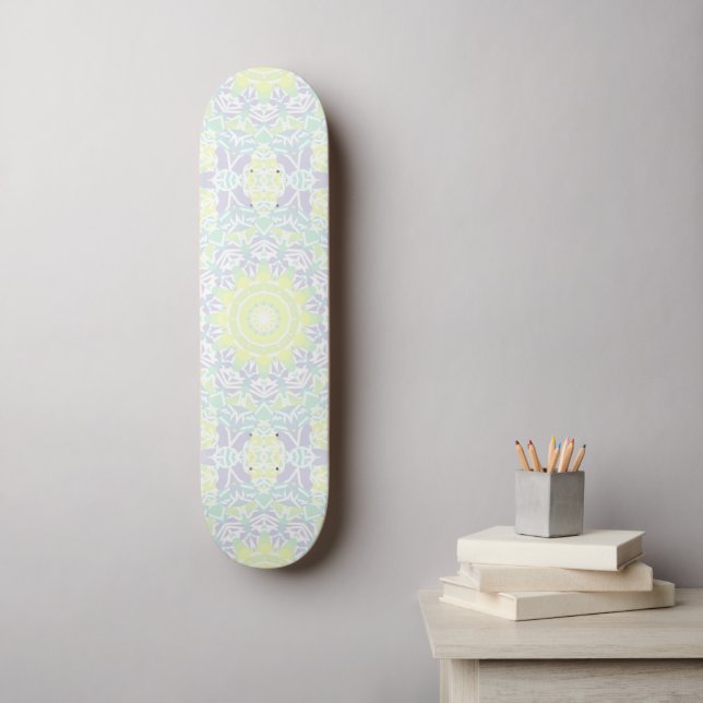 Skateboard Boho Hippie Mandala geométrico intrincado colorido (Arte de la pared)