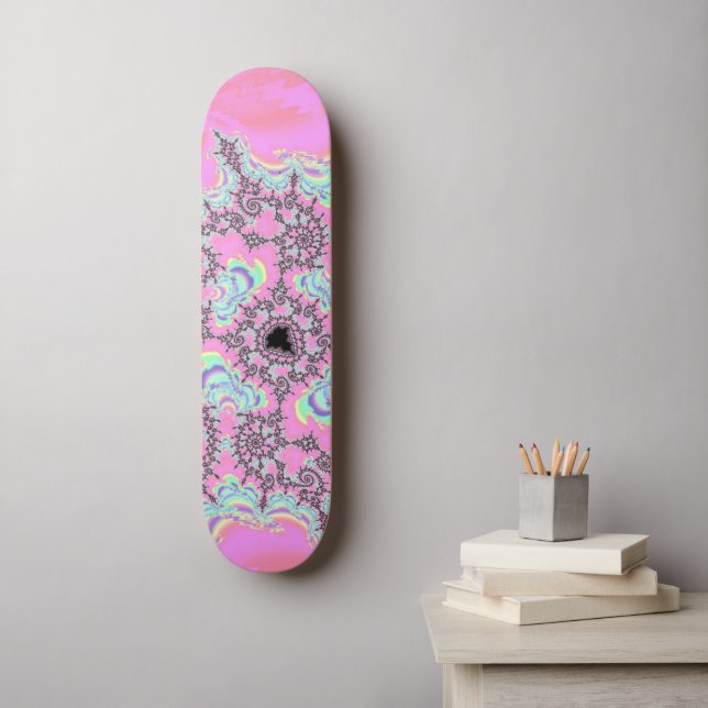 Skateboard Boho Hippie Unicorn Pastel Mandelbrot Fractal (Arte de la pared)