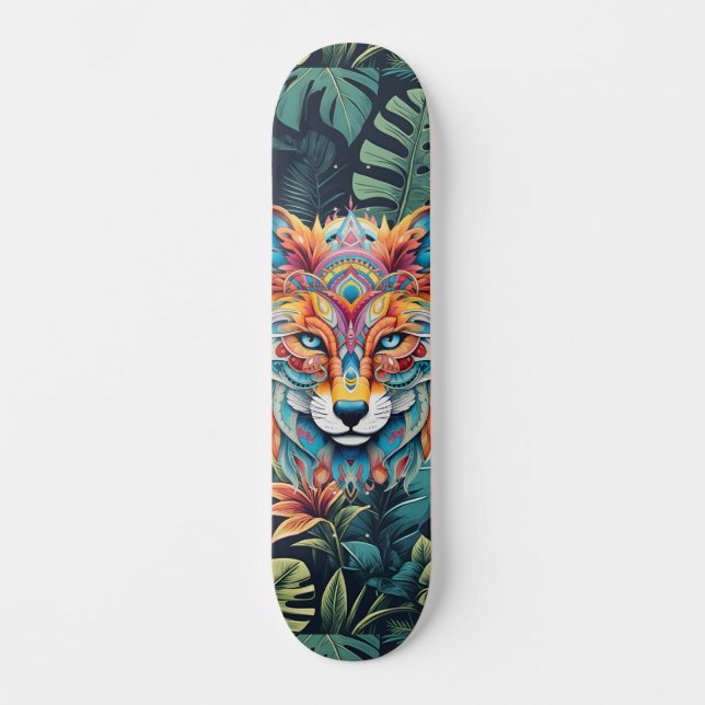Skateboard Boho Jungle Fox Wide Street Skyboard (Anverso)
