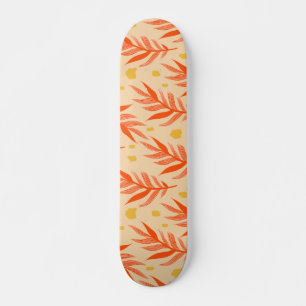 Skateboard Boho Naranja Tropical Deja Estética De Planta De J