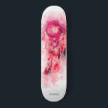 Skateboard *~* Boho . Sagrado chamánico tribal. Dream Catcher<br><div class="desc">* Western BOHO American Watercolor Abstract Dream Catcher Journey con encantadoras plumas como símbolo chamánico para un diseño nativo americano de Healer espiritual Healer o BOHEMIAM. * . *** Los colores son en su mayor parte colores de MAGENTA ROJA PINK en BLANCO. Este espíritu basado en el esotérico popular boho...</div>