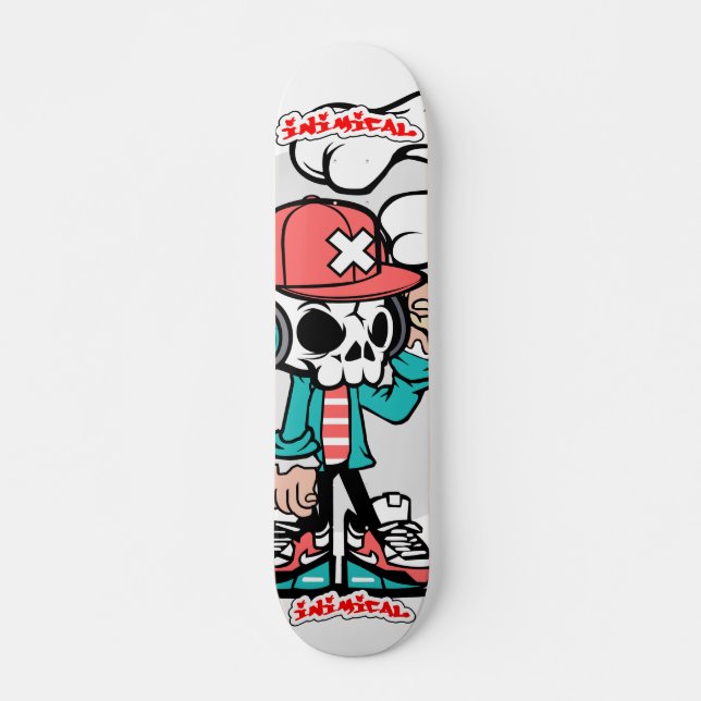 Skateboard Boi de calavera hostil (Anverso )