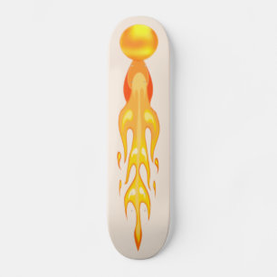 Skateboard Bola de dragón candente en rojo y amarillo sobre m