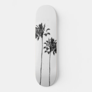 Skateboard Bolso de palma blanca y negra #1 #tropical #wall 