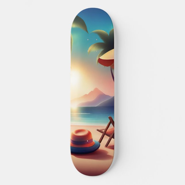 Skateboard bonita playa (Anverso)