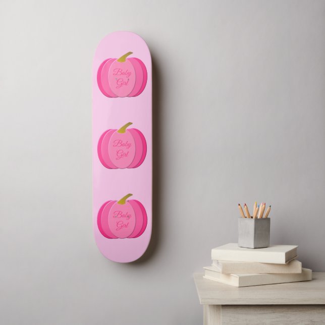 Skateboard Bonito Bebé Rosa Bebé Calabaza Personalizado (Arte de la pared)