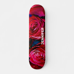 Skateboard Bonito Bunch De Rosas Rojas
