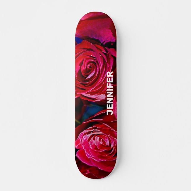 Skateboard Bonito Bunch De Rosas Rojas (Anverso )