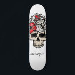 Skateboard Bonito Floral Skull Skeleton gótico nombre de moda<br><div class="desc">Este fantástico skateboard personalizado con cráneo floral y nombre personalizado sería un regalo increíble para alguien que está en patinaje! Añade fácilmente el nombre deseado (entre los cuadrados) haciendo clic en la opción "personalizar esta plantilla". Si desea realizar más cambios, haga clic en la opción "personalizar más adelante". Si tiene...</div>