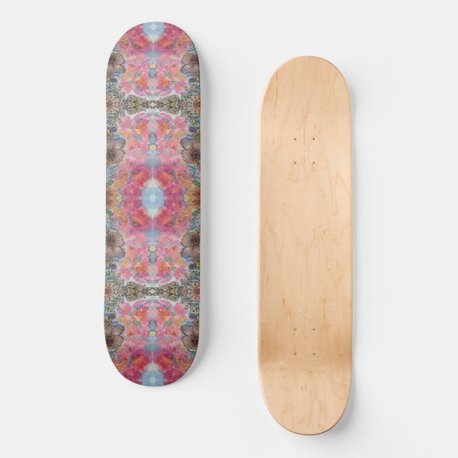 Skateboard Bonito Moda Flor Jardín acuático Pintado (Anverso)