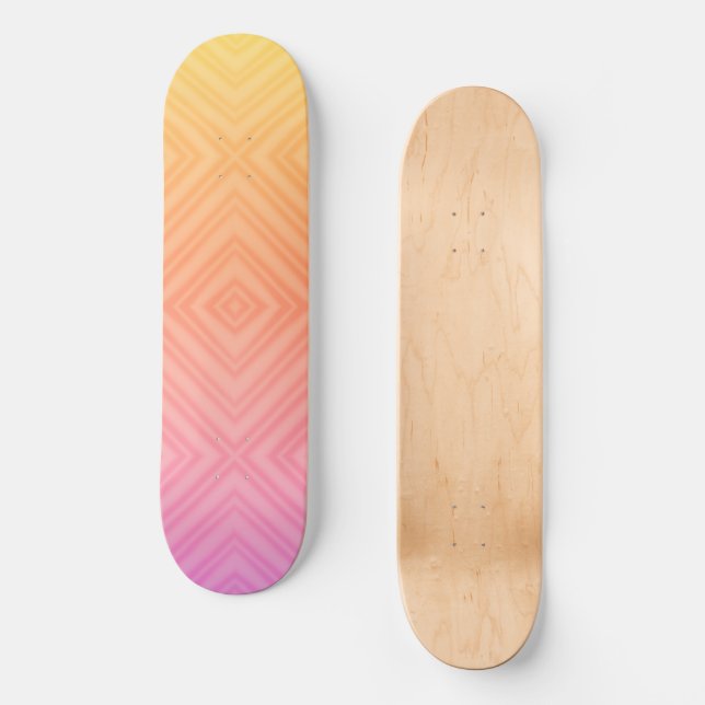 Skateboard Bonito Pastel Hipnótico Diamante Arte Pop Moderno (Anverso)