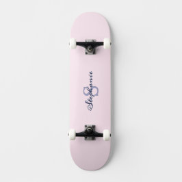 Skateboard Bonito Pastel Rosa Elegante Simple Cute Monogramad