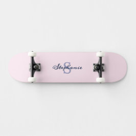 Skateboard Bonito Pastel Rosa Elegante Simple Cute Monogramad
