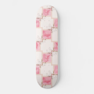 Skateboard Bonito Pink Cherry Blossom Geométrico Patterado
