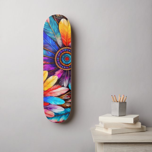 Skateboard Bonitos Feathers (Arte de la pared)