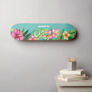 Skateboard Borde de flor tropical audaz personalizado