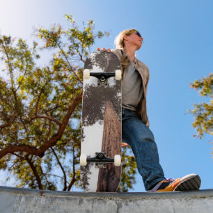 Skateboard bosque, árbol