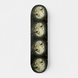 Skateboard Bosque de Halloween, murciélagos, paisaje