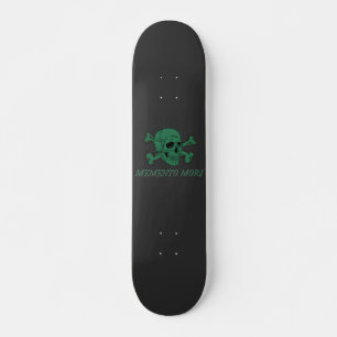 Skateboard Bosque Memento Mori Cráneo Verde y Huesos Cruzados