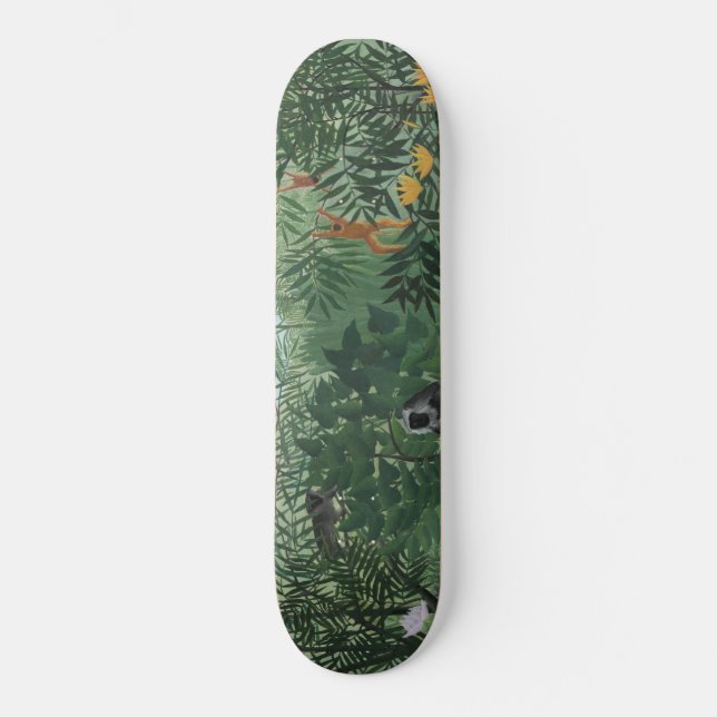 Skateboard Bosque tropical con simios y serpientes (Rousseau) (Anverso)