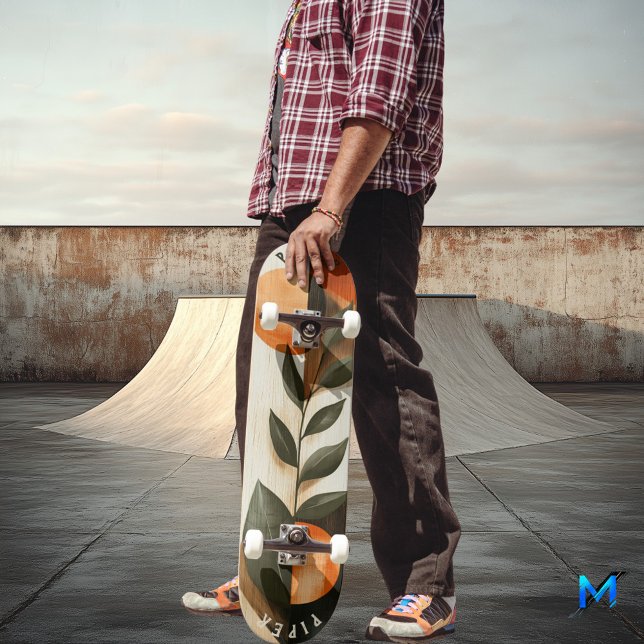 Skateboard Botánico Minimalista - Earthy Boho Leaf (Subido por el creador)