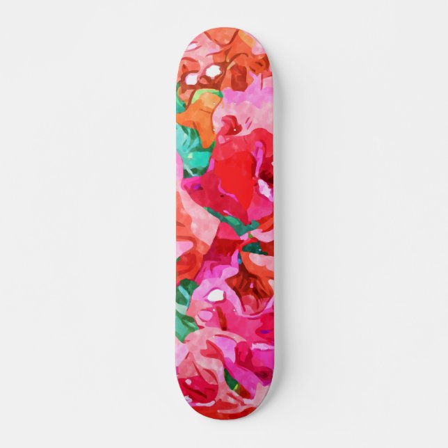 Skateboard Bougainvillea salvaje, bohemias florales de verano (Anverso )
