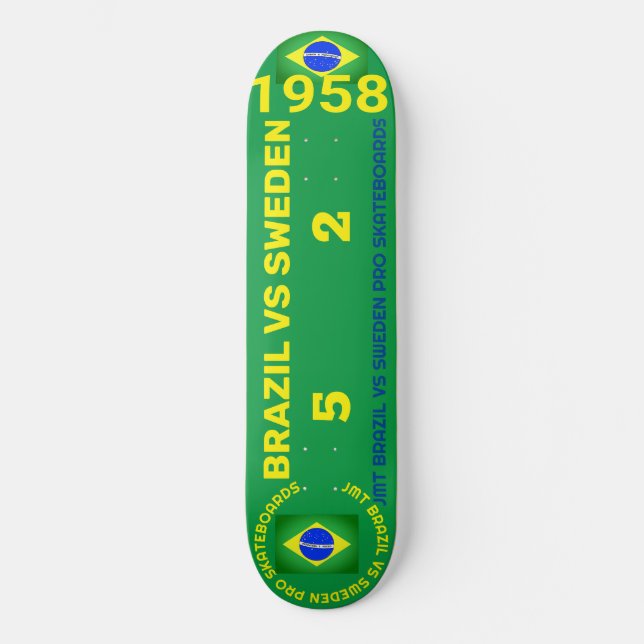 Skateboard BRASIL VS SUECIA 1958 8 Placa de patinaje de 1/4" (Anverso)