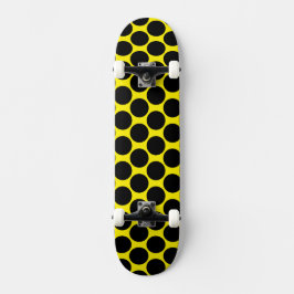 Skateboard Bright Yellow with Black Dot Style