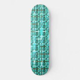 Skateboard ¿Brillante azul claro, cuadrados o imagen dentro d