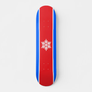 Skateboard Brillante de nieve franjas azul blanco rojo brilla